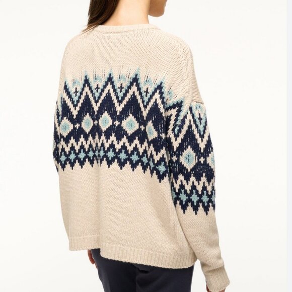 NWT STAUD Moritz Sweater - Oatmeal Multi Fairisle - Picture 3 of 7